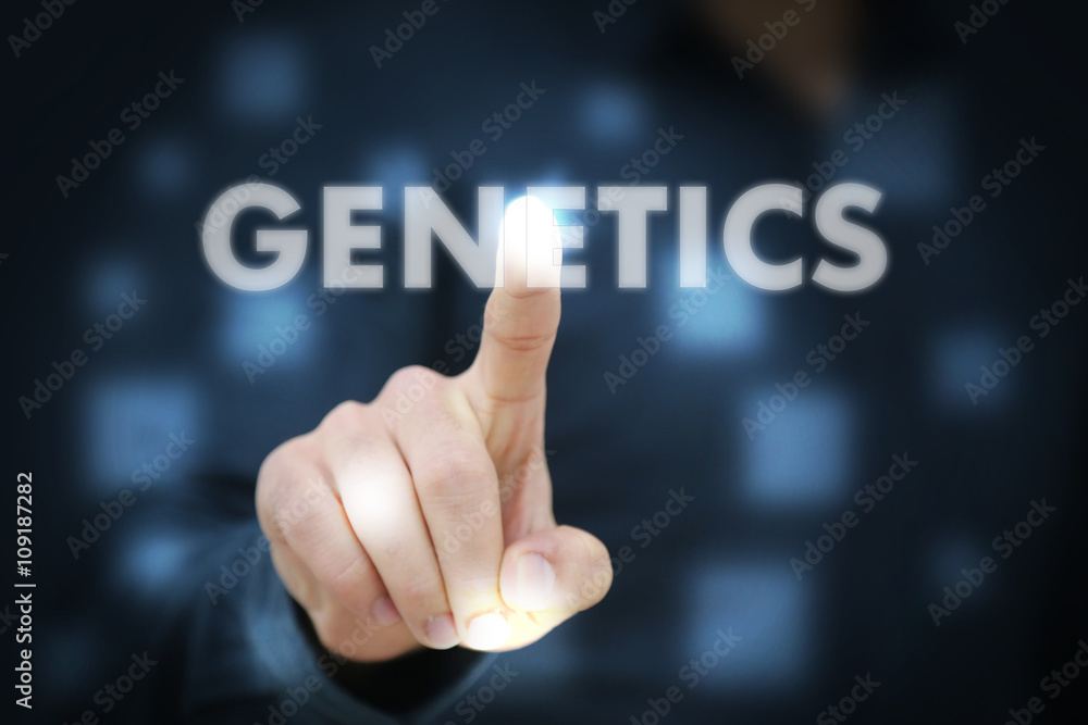 Businessman touching Genetics Businessman touching Genetics
