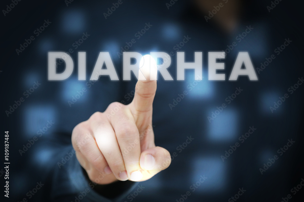 Businessman touching Diarrhea Businessman touching Diarrhea