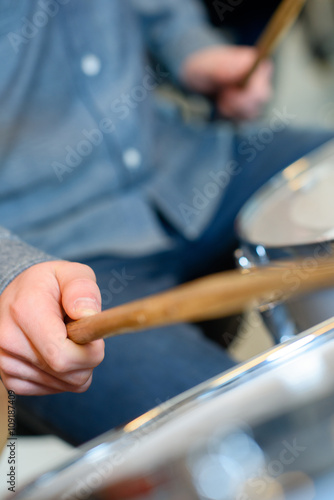 Close-up of a drummer