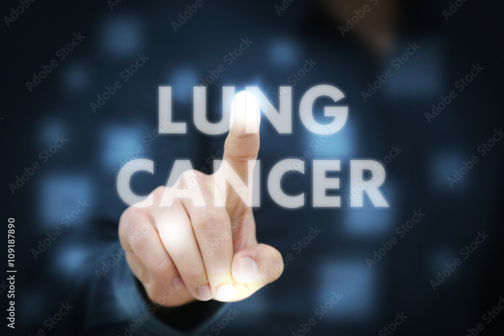 Businessman touching Lung Cancer Businessman touching Lung Cancer
