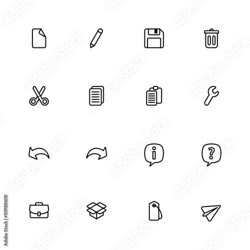 black line simple web icon set for web design, user interface (UI), infographic and mobile application (apps)