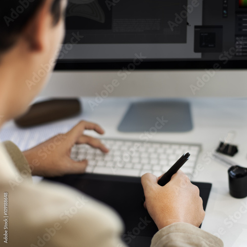 Businessman Using Browser Using Computer Concept