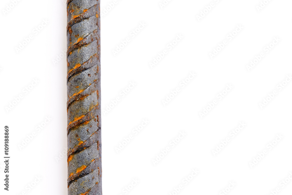 isolate round bar and rusty with the white background isolate round bar and rusty with the white background