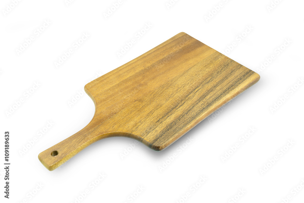 Fototapeta premium Wooden chopping board isolated on white background