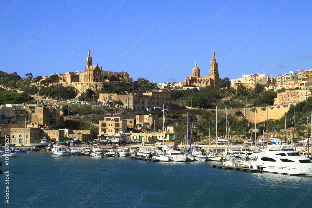 Port of Mgarr on the small island of Gozo, Malta