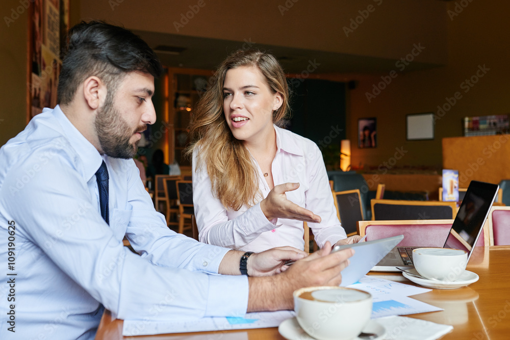 Working in cafe Working in cafe