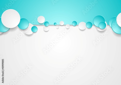 Bright corporate turquoise design with circles