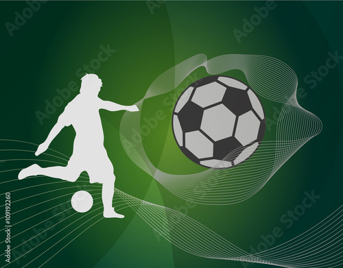 Soccer Player Silhouette Background 