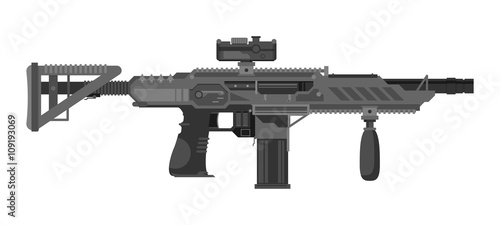 Futuristic Sci-Fi weapon. Vector illustration