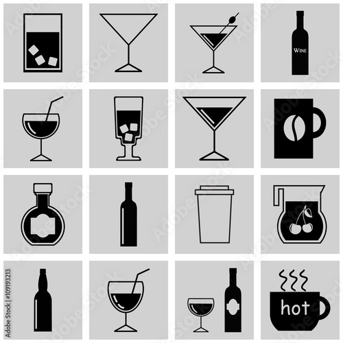 Set vector icons of drinks