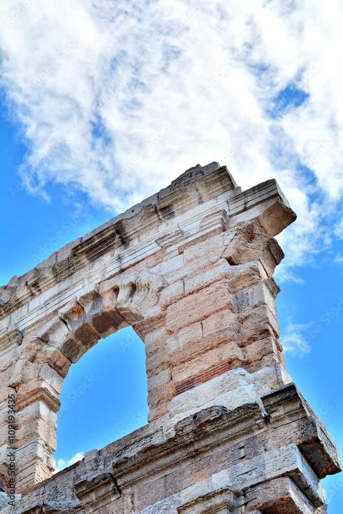 The most famous monument in Verona, the Arena, the roman amphitheater