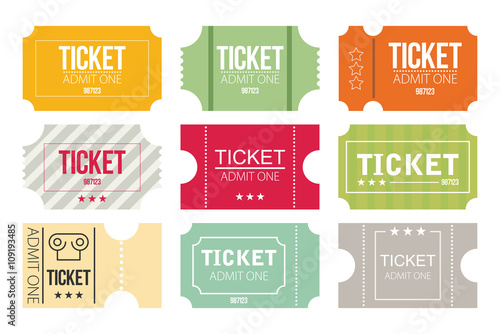 Tickets icon. Flat design. Vector illustration