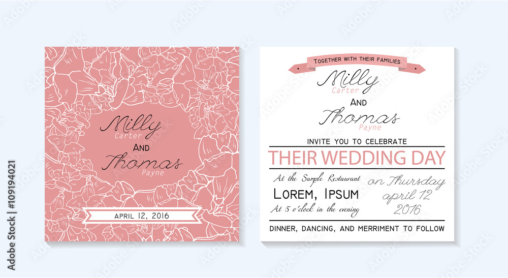 Floral wedding invitation card Floral wedding invitation card