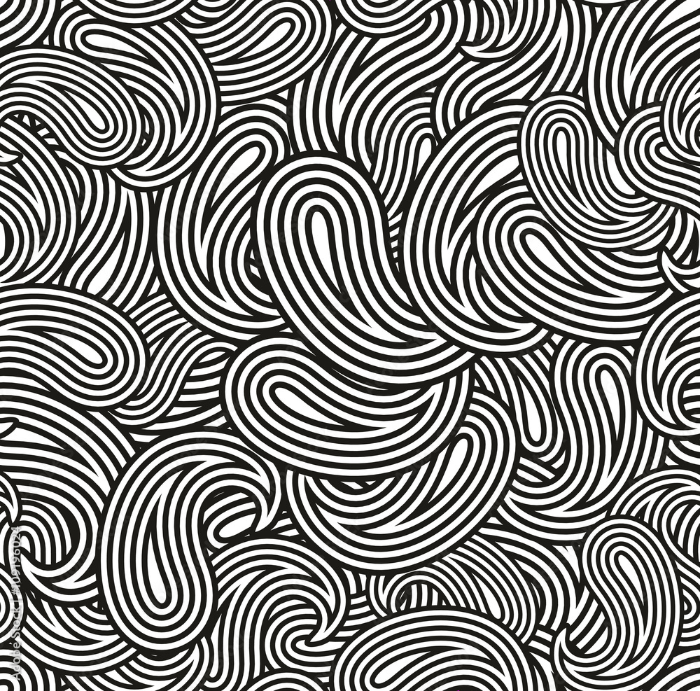 Obraz premium Black and white seamless pattern for coloring.