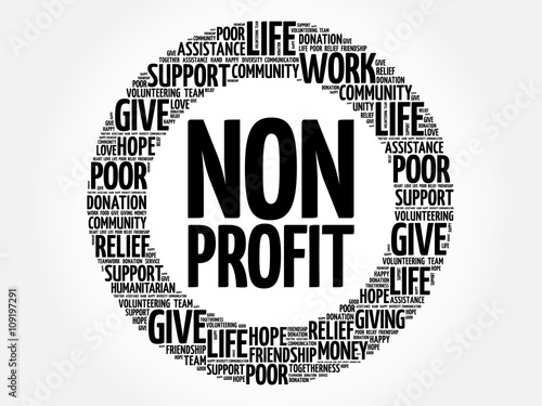 Non Profit word cloud collage, concept background