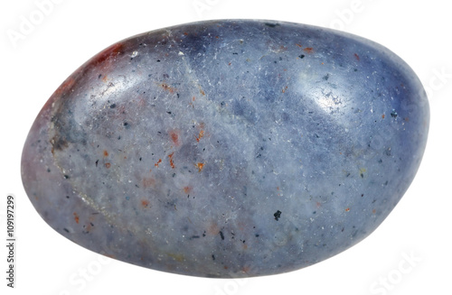 tumbled Cordierite (iolite) gemstone isolated