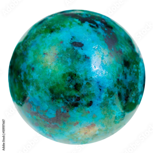 ball from green and blue chrysocolla gemstone photo