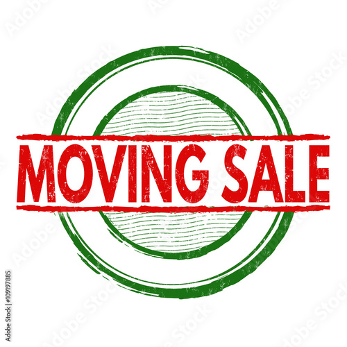 Moving sale stamp