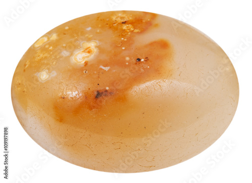 bead from light brown agate gemstone isolated