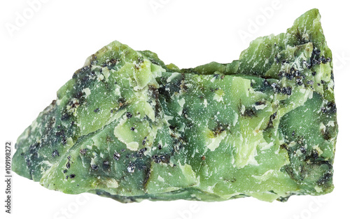 piece of Lizardite (Serpentine) gemstone isolated photo