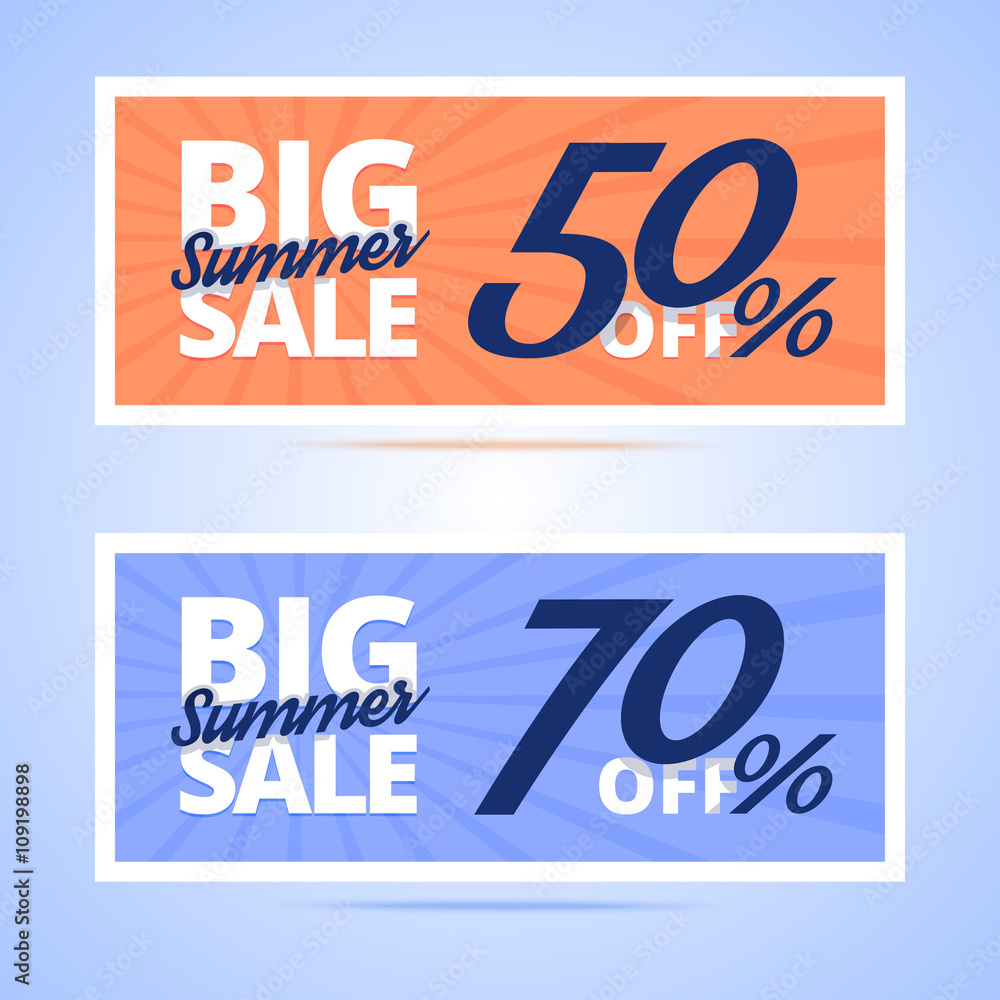 Big Summer Sale cards. Big Summer Sale cards.