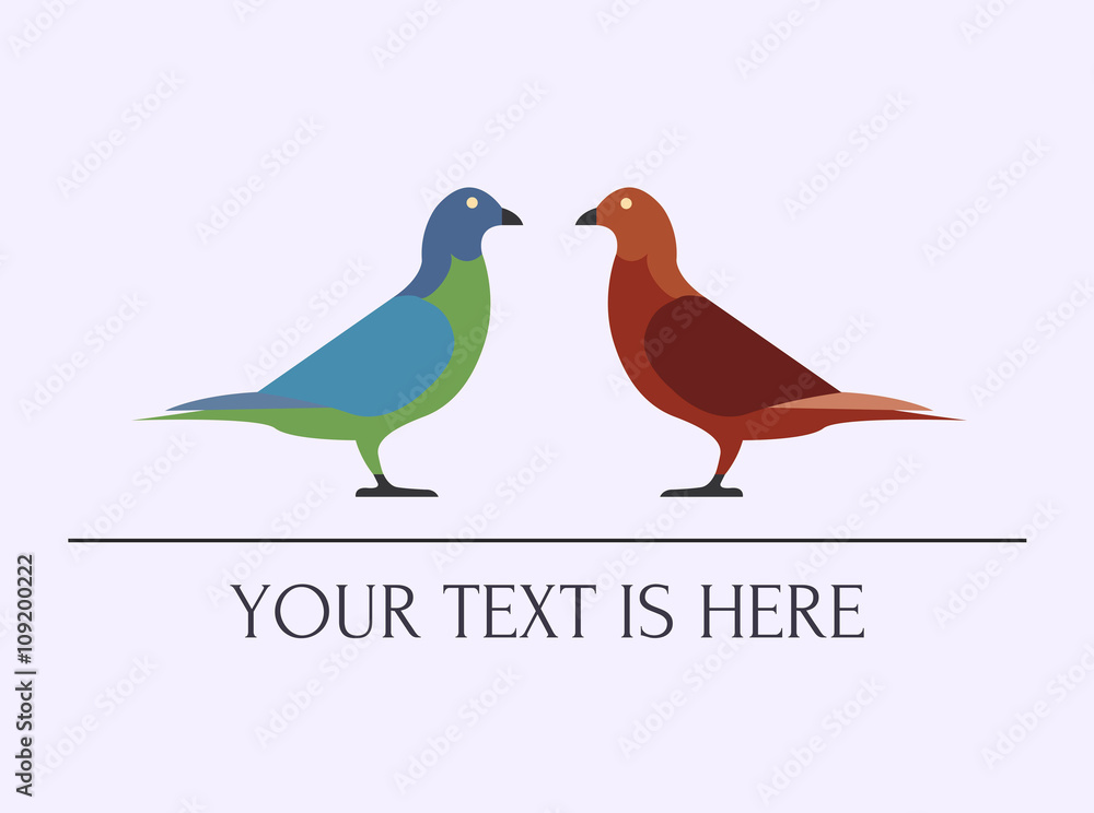 Fototapeta premium 2 Doves company logo background