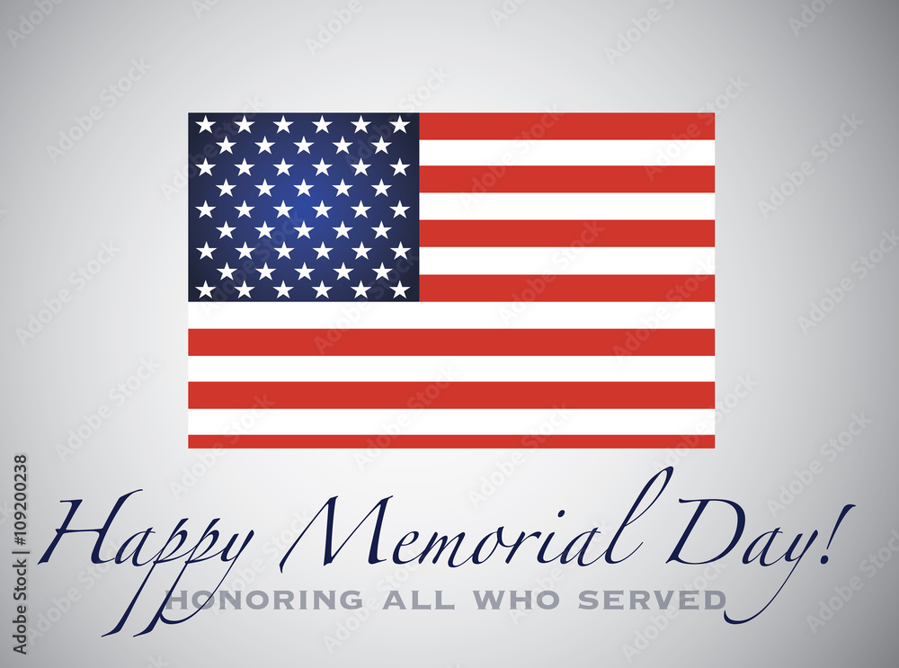 Happy Memorial Day with American flag