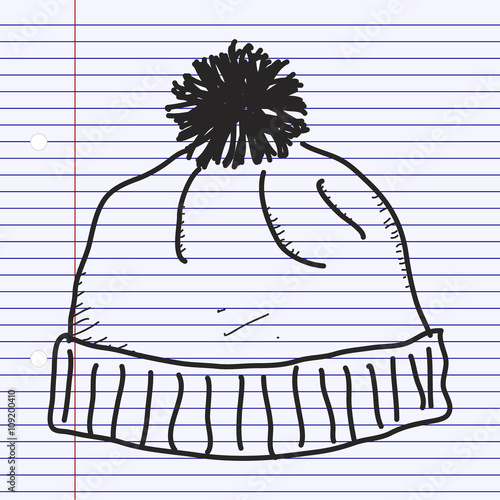 Simple doodle of a bobble hat