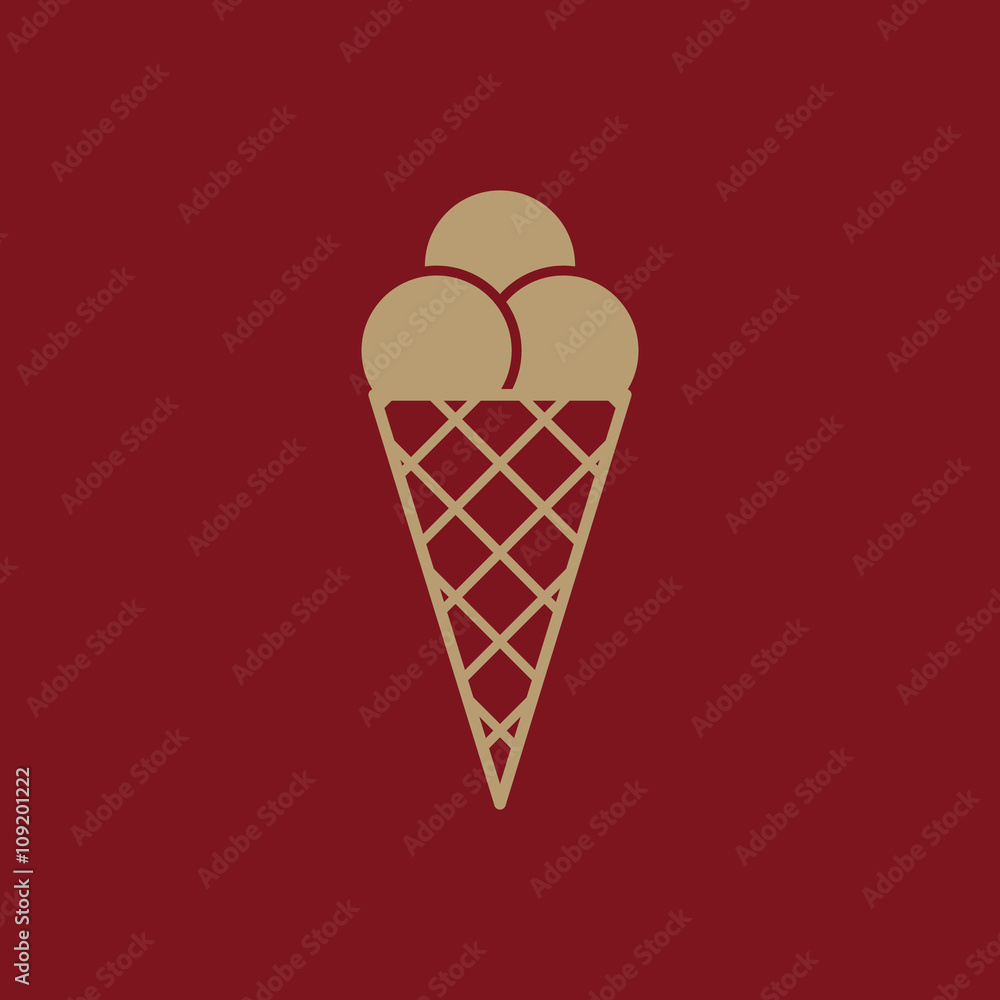 The ice-cream icon. Ice cream symbol. Flat