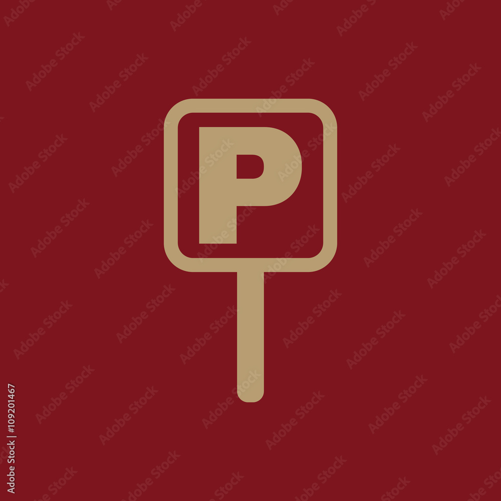 The car parking icon. Parking symbol. Flat The car parking icon. Parking symbol. Flat