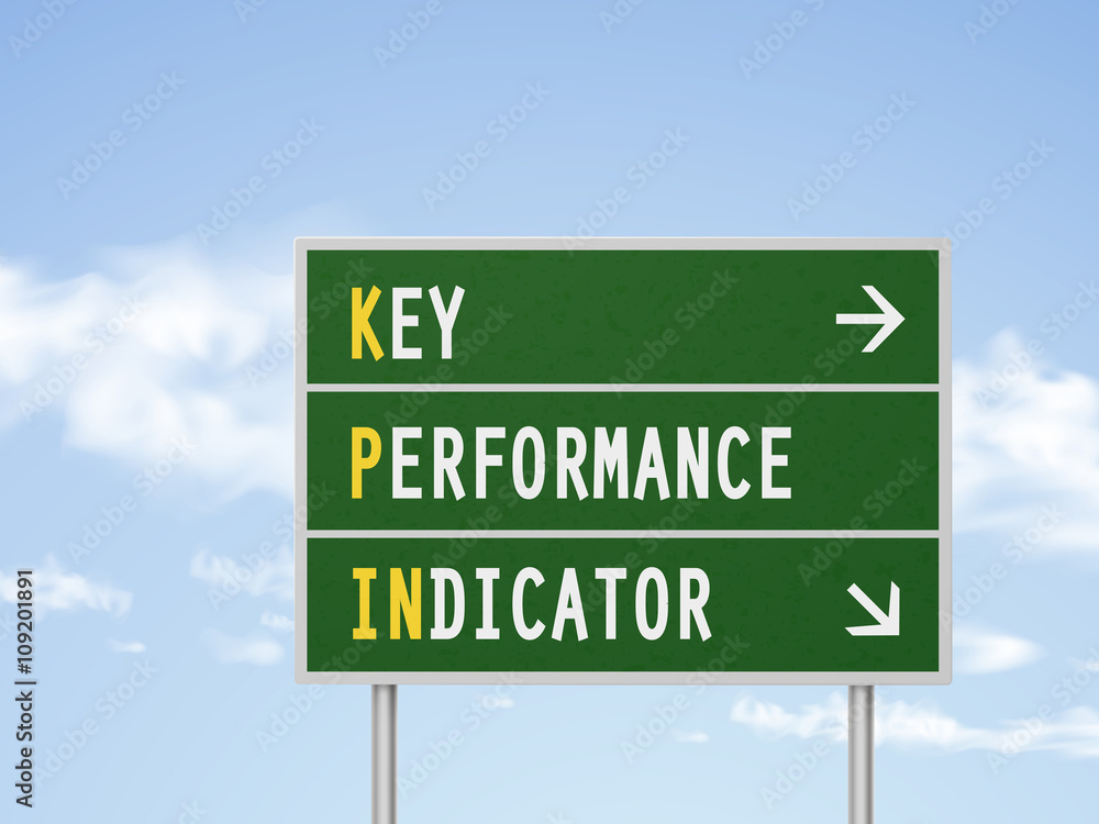 Fototapeta premium 3d illustration key performance indicator road sign