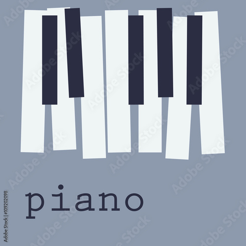 Piano keys on blue background, cd-cover
