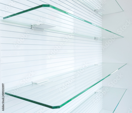 Glass empty shelves