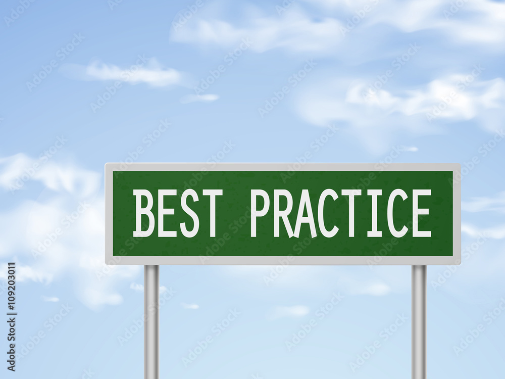 3d illustration best practice road sign 3d illustration best practice road sign