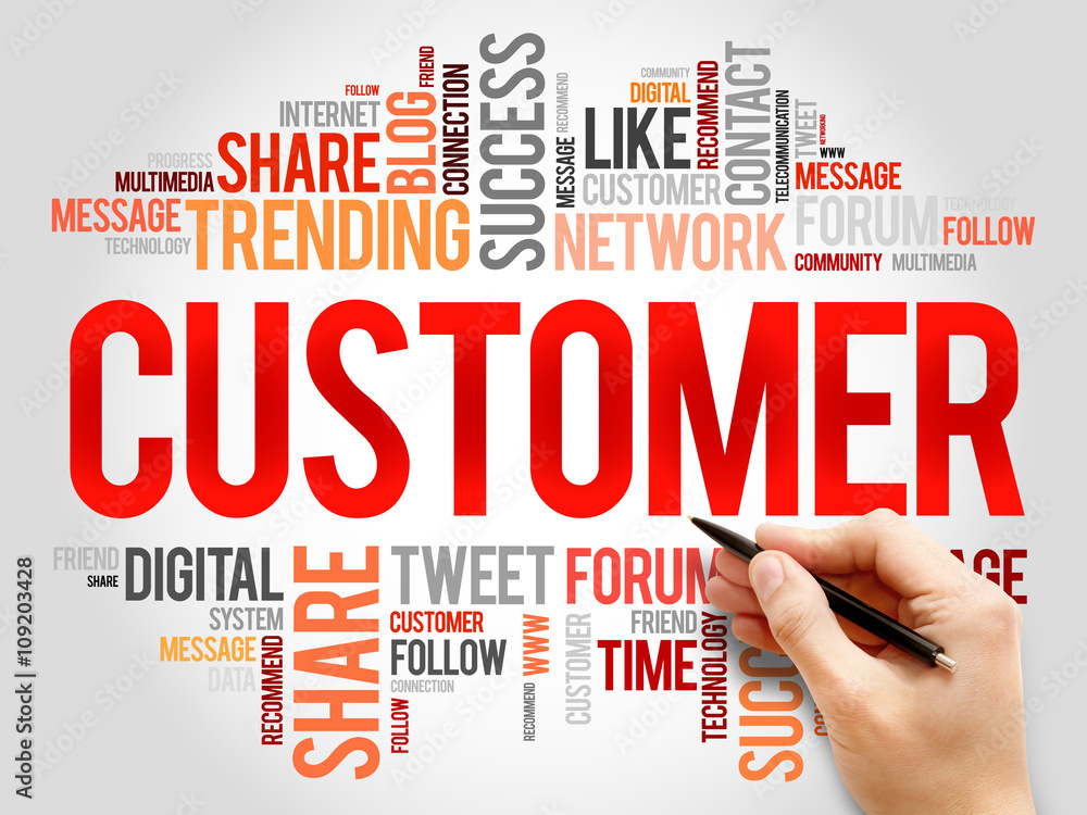 Customer word cloud, business concept Customer word cloud, business concept