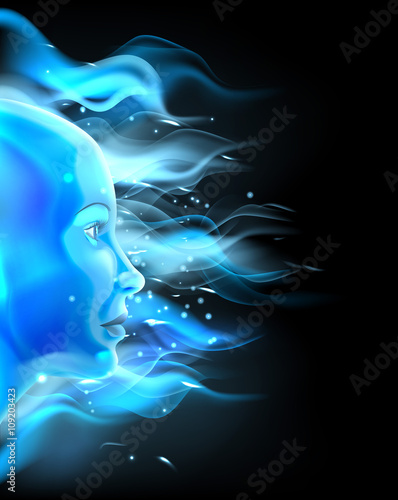 Blue Fire Face Concept