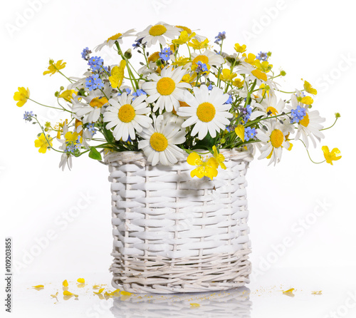 Fototapeta Naklejka Na Ścianę i Meble -  basket with spring flowers