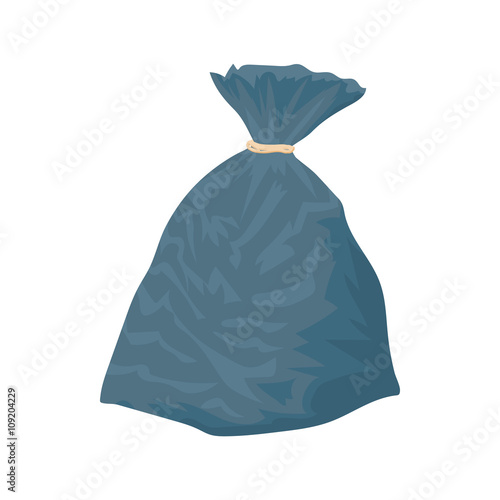 Garbage bag icon, cartoon style