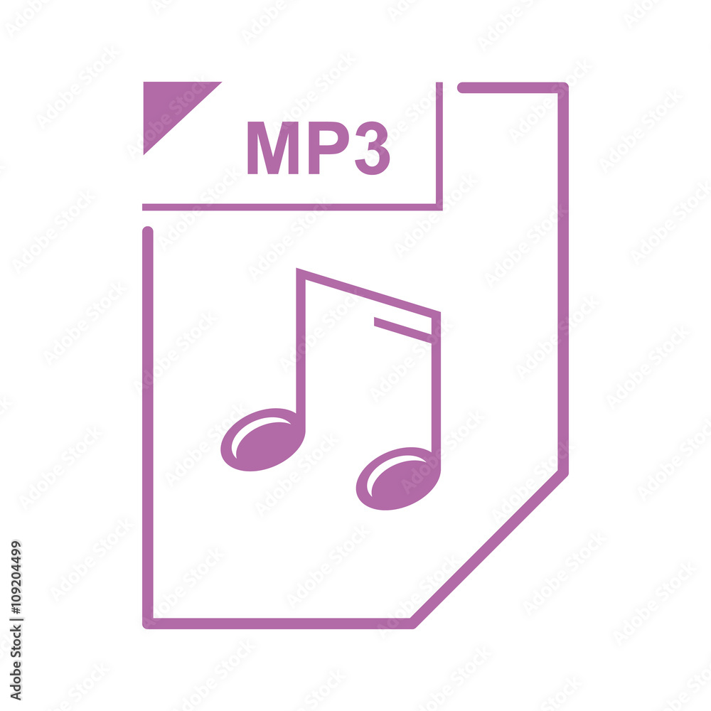 MP3 file icon, cartoon style MP3 file icon, cartoon style