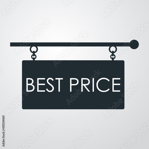 Icono plano cartel BEST PRICE en fondo degradado