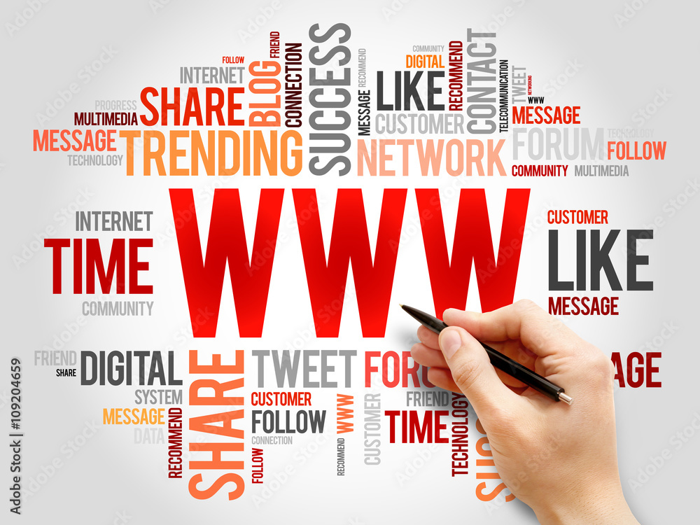 WWW word cloud, business concept WWW word cloud, business concept