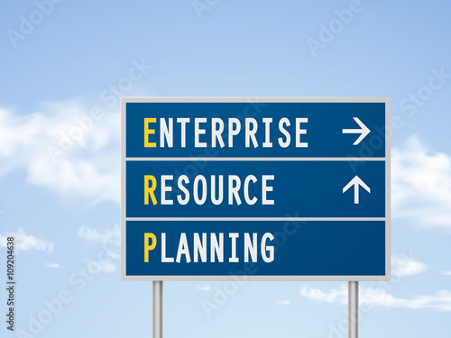 3d illustration enterprise resource planning road sign