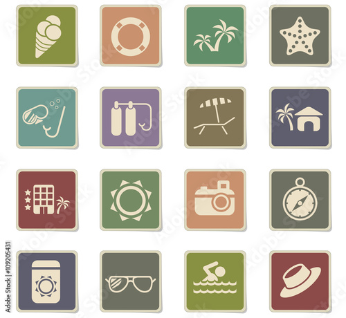 Beach simply icons