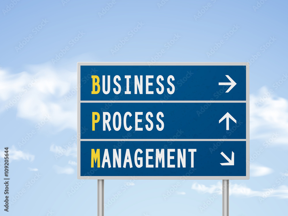 Fototapeta premium 3d illustration business process management road sign