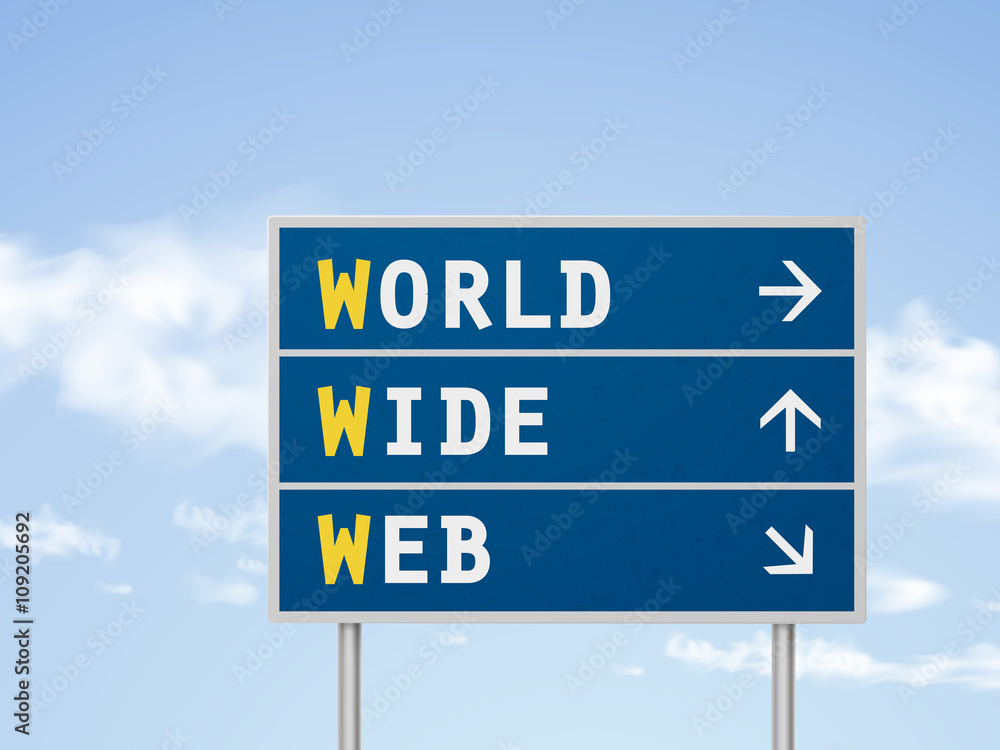 Fototapeta premium 3d illustration world wide web road sign
