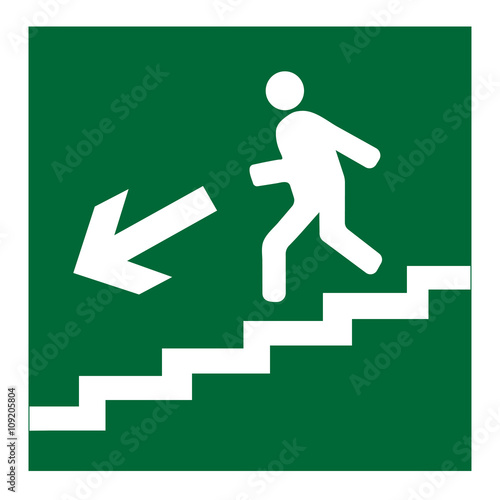 Man on Stairs going down symbol