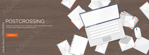 Vector illustration. Flat background with envelope. Emailing concept background. Spam, sms writing.Lettering. New message.