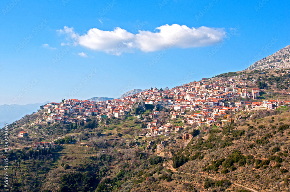 View of arachova village
