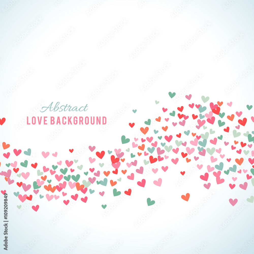 Romantic pink and blue heart background. illustration