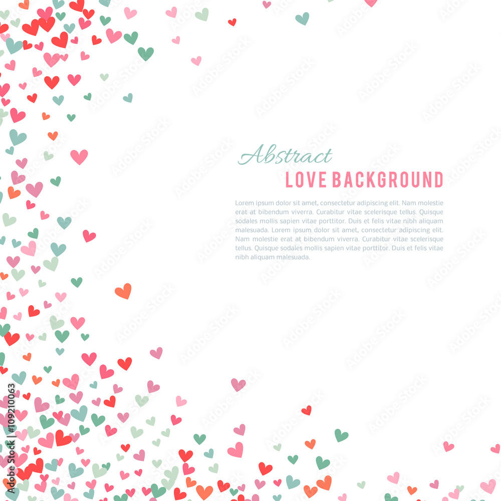 Romantic pink and blue heart background. illustration